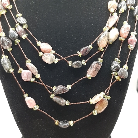 Artisan 5-String Beaded Necklace and Bracelet - Picture 1 of 5